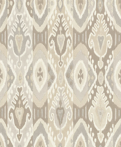 product image for Villon Light Grey Ikat Wallpaper 45