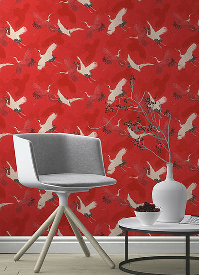 product image for Kusama Red Crane Wallpaper 67