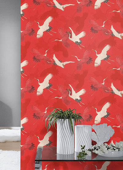product image for Kusama Red Crane Wallpaper 78