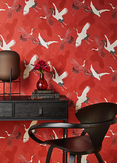 product image for Kusama Red Crane Wallpaper 92