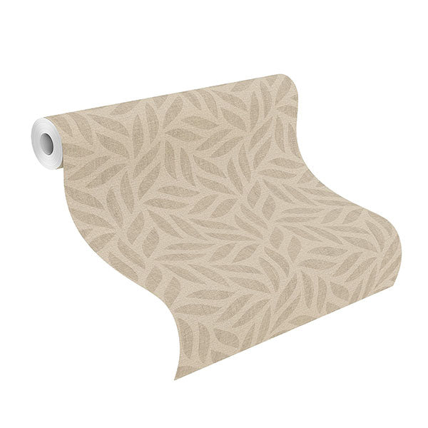 Shop Sagano Light Brown Leaf Wallpaper Burke Decor