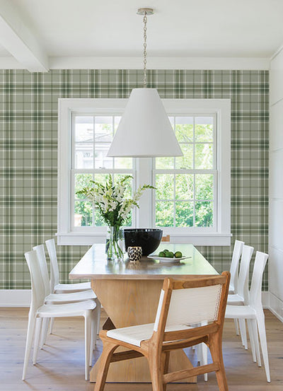 product image for Sala Green Plaid Wallpaper 69