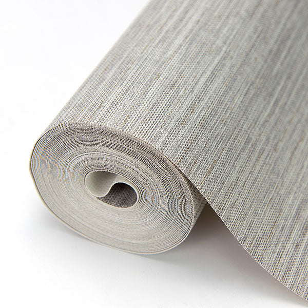 media image for Bay Ridge Light Grey Faux Grasscloth Wallpaper from the Warner XI Collection by Brewster Home Fashions 252
