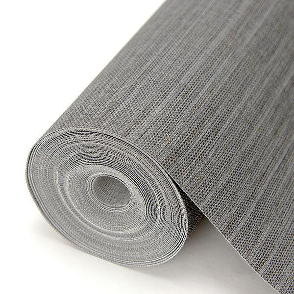 media image for Bay Ridge Charcoal Faux Grasscloth Wallpaper from the Warner XI Collection by Brewster Home Fashions 233