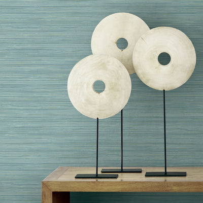 product image for Bondi Teal Grasscloth Texture Wallpaper from the Warner XI Collection by Brewster Home Fashions 37