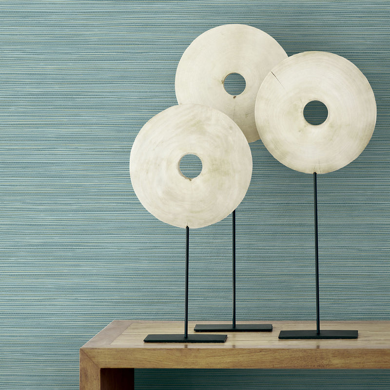media image for Bondi Teal Grasscloth Texture Wallpaper from the Warner XI Collection by Brewster Home Fashions 295