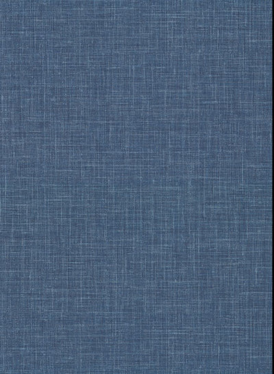 product image of sample upton indigo faux linen wallpaper from the warner xi collection by brewster home fashions 1 553