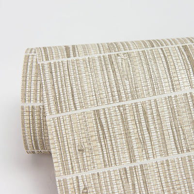 product image for Luz Taupe Faux Grasscloth Wallpaper from the Warner XI Collection by Brewster Home Fashions 24