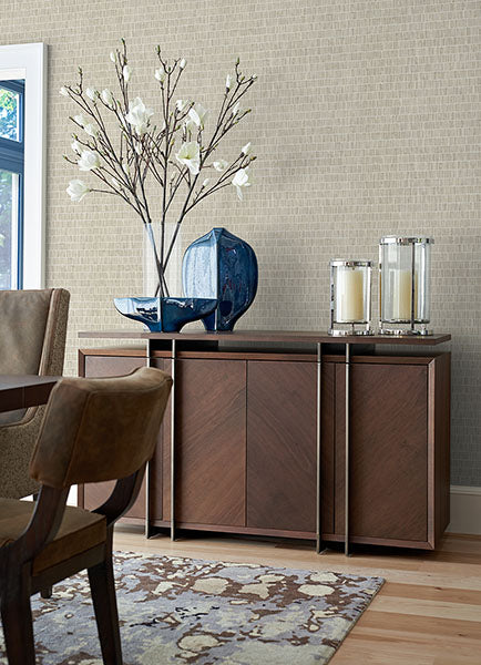 media image for Luz Taupe Faux Grasscloth Wallpaper from the Warner XI Collection by Brewster Home Fashions 21