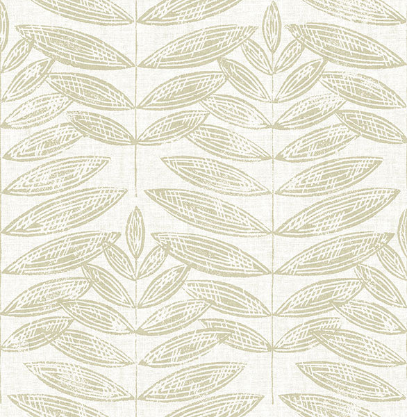 media image for Akira Taupe Leaf Wallpaper 282