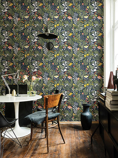 product image for Brittsommar Navy Woodland Floral Wallpaper 67