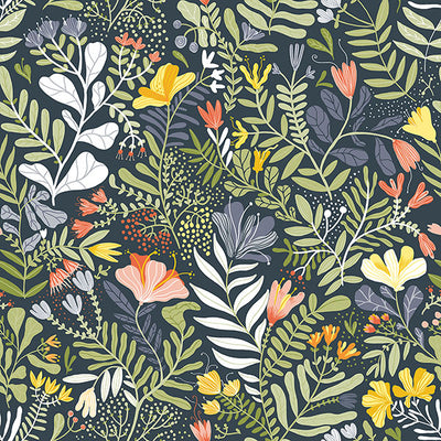 product image for Brittsommar Navy Woodland Floral Wallpaper 0