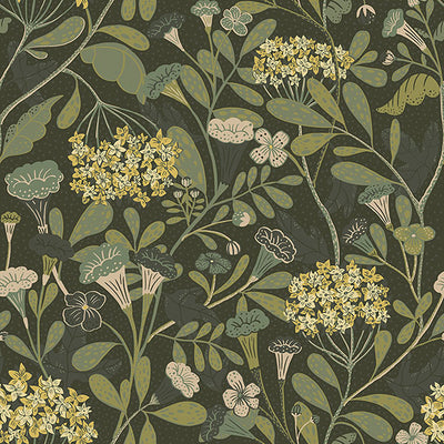 product image of Sample Hybbe Dark Green Hydrangea Garden Wallpaper 557