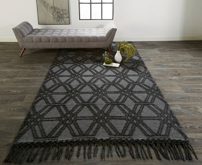 product image for Lavinda Hand Woven Gray and Black Rug by BD Fine Roomscene Image 1 7