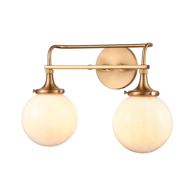 media image for Beverly Hills 2-Light Vanity Light in Satin Brass with White Feathered Glass by BD Fine Lighting 21