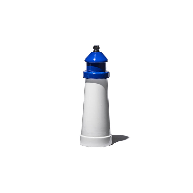 media image for lighthouse shaped salt pepper mill 6 blue design by puebco 3 222