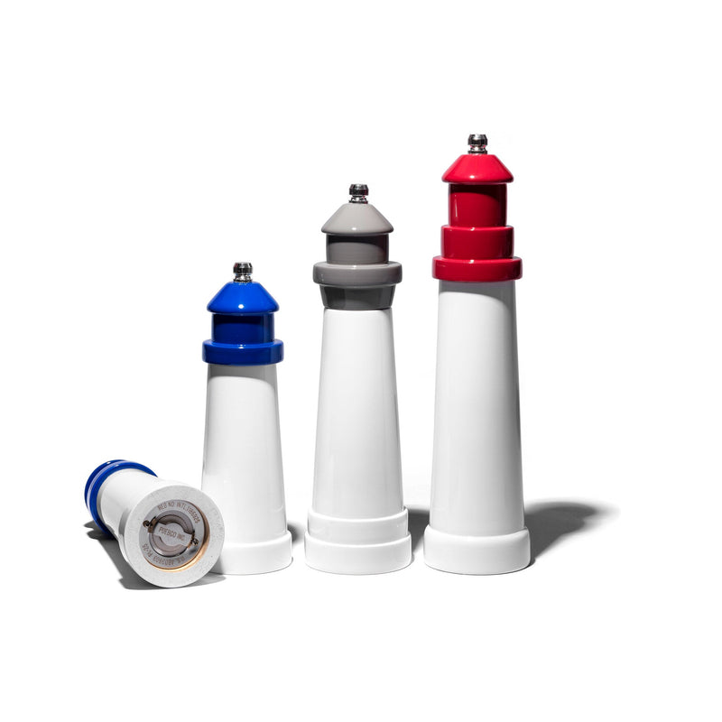 media image for lighthouse shaped salt pepper mill 6 blue design by puebco 2 213
