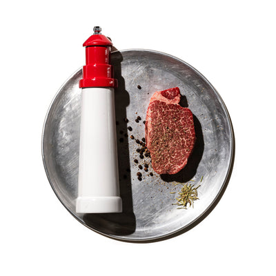 product image of lighthouse shaped salt pepper mill 9 red design by puebco 1 581