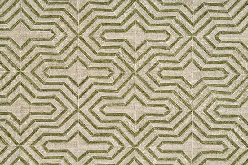 media image for Bromham Flatweave Green and Ivory Rug by BD Fine Texture Image 1 211