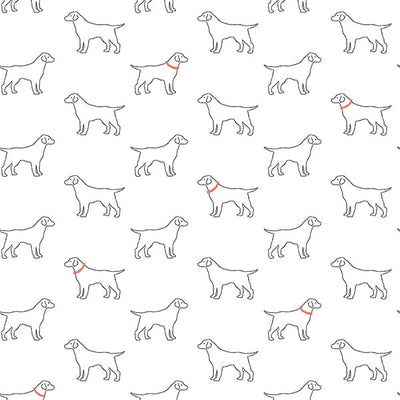 product image of Yoop White Dog Wallpaper from the Flora & Fauna Collection by Brewster Home Fashions 551