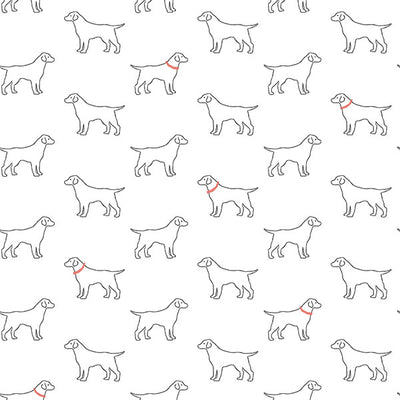 product image of Yoop White Dog Wallpaper from the Flora & Fauna Collection by Brewster Home Fashions 578