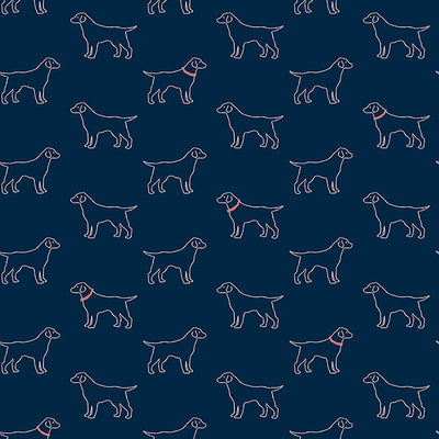 product image of Yoop Dark Blue Dog Wallpaper from the Flora & Fauna Collection by Brewster Home Fashions 572