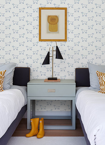 media image for Yoop Off-White Dog Wallpaper from the Flora & Fauna Collection by Brewster Home Fashions 221