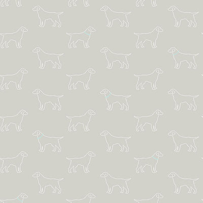 product image of Yoop Grey Dog Wallpaper from the Flora & Fauna Collection by Brewster Home Fashions 597