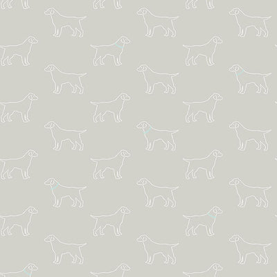 product image of Yoop Grey Dog Wallpaper from the Flora & Fauna Collection by Brewster Home Fashions 597