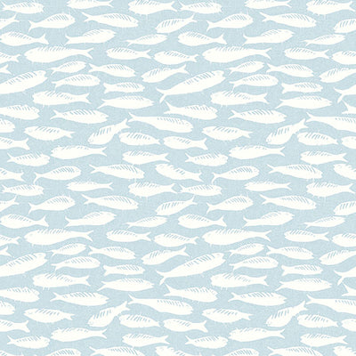 product image of Nunkie Aqua Sardine Wallpaper from the Flora & Fauna Collection by Brewster Home Fashions 588