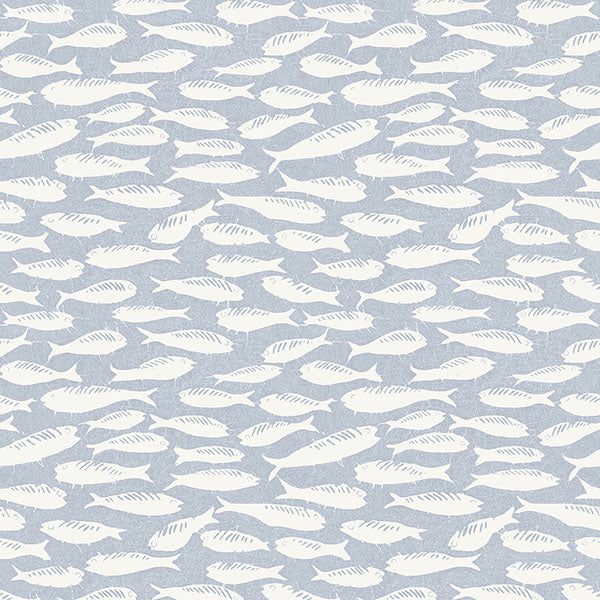 media image for Nunkie Denim Sardine Wallpaper from the Flora & Fauna Collection by Brewster Home Fashions 236