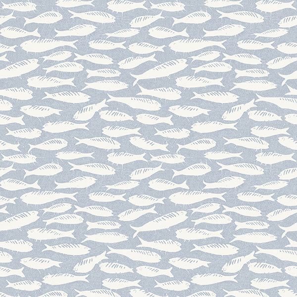 media image for Nunkie Denim Sardine Wallpaper from the Flora & Fauna Collection by Brewster Home Fashions 295