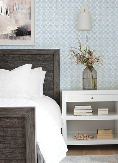 product image for Jellia Blue Petal Geometric Wallpaper from the Flora & Fauna Collection by Brewster Home Fashions 18