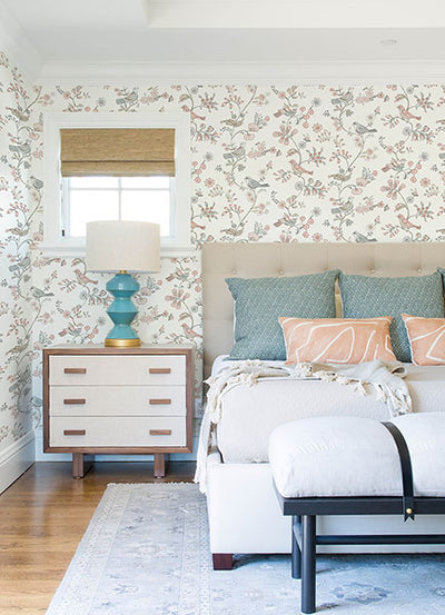 product image for Jinjur Blush Bird Trail Wallpaper from the Flora & Fauna Collection by Brewster Home Fashions 29