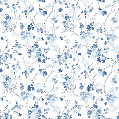 product image of Glinda Navy Floral Trail Wallpaper from the Flora & Fauna Collection by Brewster Home Fashions 512