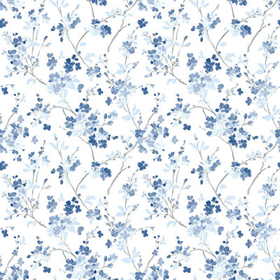 product image of Glinda Navy Floral Trail Wallpaper from the Flora & Fauna Collection by Brewster Home Fashions 512