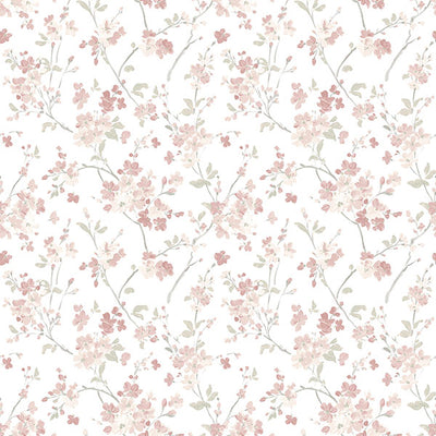 product image of Glinda Rose Floral Trail Wallpaper from the Flora & Fauna Collection by Brewster Home Fashions 533