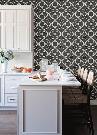 product image for Quelala Black Ring Ogee Wallpaper from the Flora & Fauna Collection by Brewster Home Fashions 49
