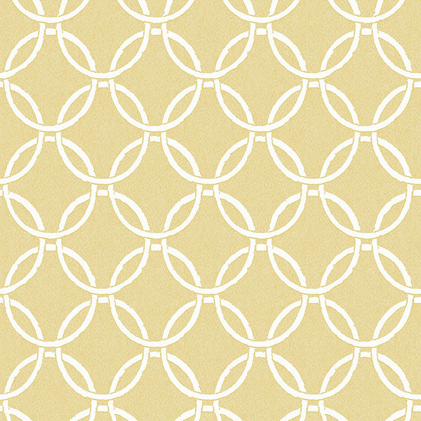 media image for Quelala Yellow Ring Ogee Wallpaper from the Flora & Fauna Collection by Brewster Home Fashions 260