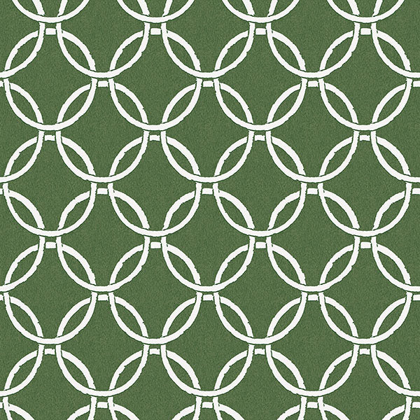 media image for Quelala Green Ring Ogee Wallpaper from the Flora & Fauna Collection by Brewster Home Fashions 254