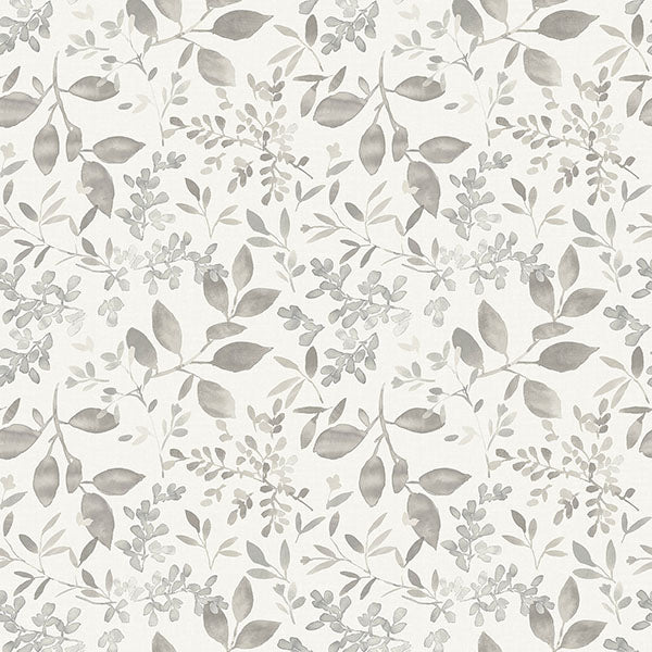 media image for Tinker Grey Woodland Botanical Wallpaper from the Flora & Fauna Collection by Brewster Home Fashions 285