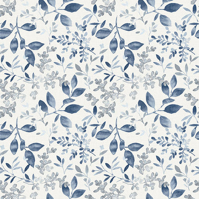 product image of Tinker Navy Woodland Botanical Wallpaper from the Flora & Fauna Collection by Brewster Home Fashions 574