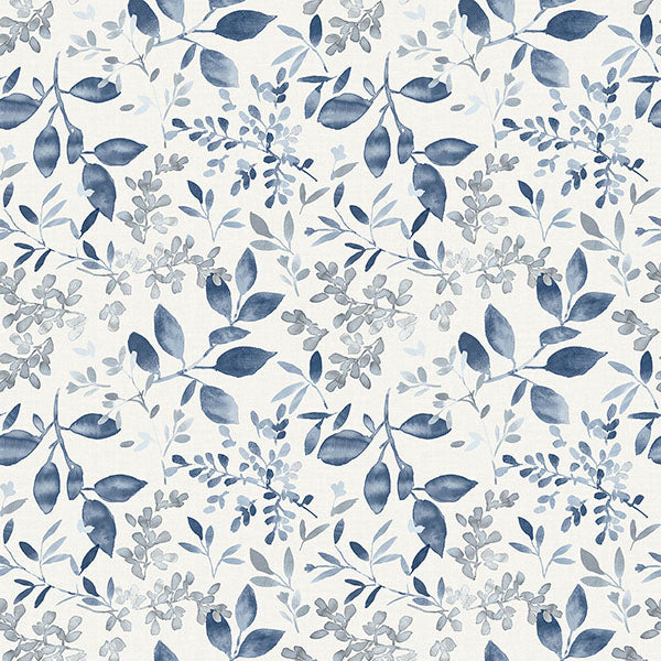 media image for Tinker Navy Woodland Botanical Wallpaper from the Flora & Fauna Collection by Brewster Home Fashions 29