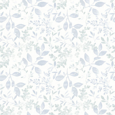 product image of sample tinker light blue woodland botanical wallpaper from the flora fauna collection by brewster home fashions 1 515
