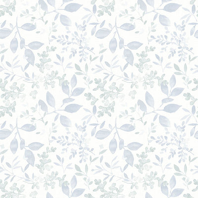 product image of Tinker Light Blue Woodland Botanical Wallpaper from the Flora & Fauna Collection by Brewster Home Fashions 522