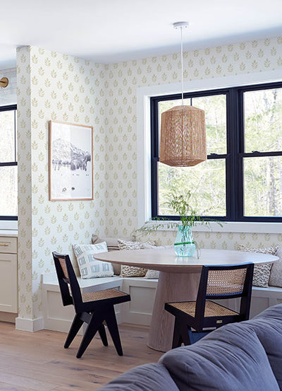 product image of Ervic Neutral Leaf Block Print Wallpaper from the Flora & Fauna Collection by Brewster Home Fashions 536