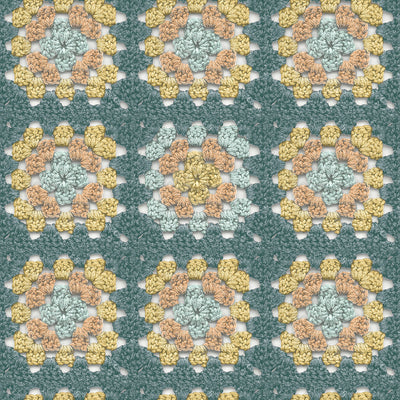 product image for Maud Teal Crochet Geometric Wallpaper from the Thoreau Collection by Brewster 90