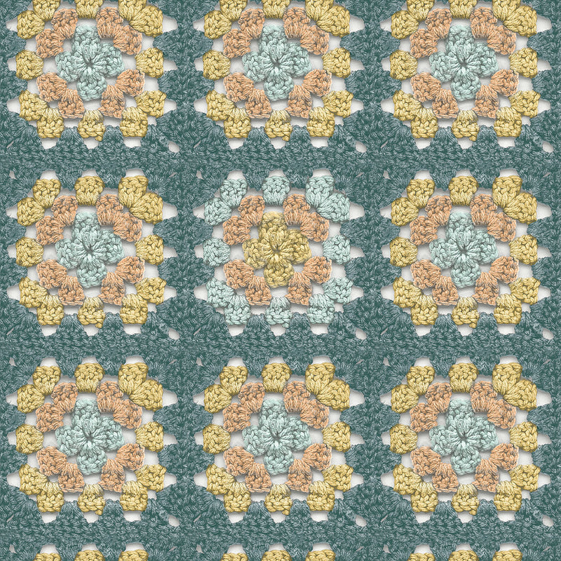 media image for Maud Teal Crochet Geometric Wallpaper from the Thoreau Collection by Brewster 297