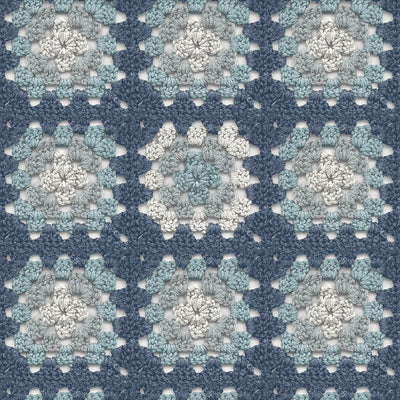 product image of Maud Blue Crochet Geometric Wallpaper from the Thoreau Collection by Brewster 582