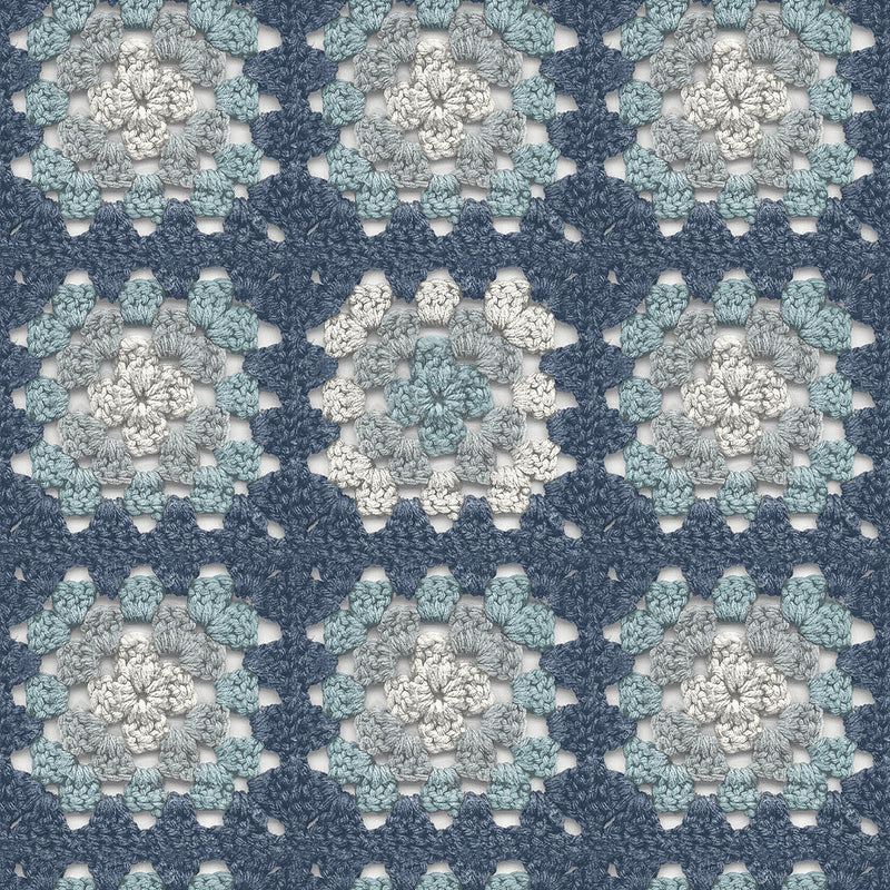 media image for Maud Blue Crochet Geometric Wallpaper from the Thoreau Collection by Brewster 219